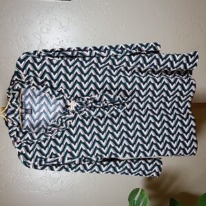 80 Park Geometric Formal Dress shirt‎ Gold Tie Collar XL